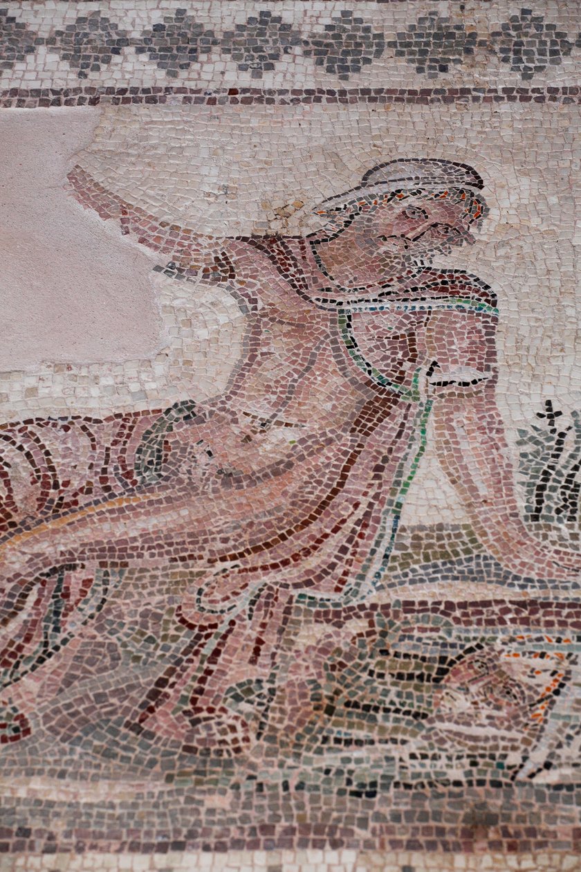 Narcissus ser på speilbildet sitt i en vannbasseng - Paphos-mosaikker, Dionysos-huset - Slutten av det 2. århundre e.Kr. - Kypros - Betraktning av Narcissus over et basseng - Mosaikker av Paphos, Dionysos-huset - Slutten av II sciecle ap JC - UNESCO Nettst av William M. Timlin