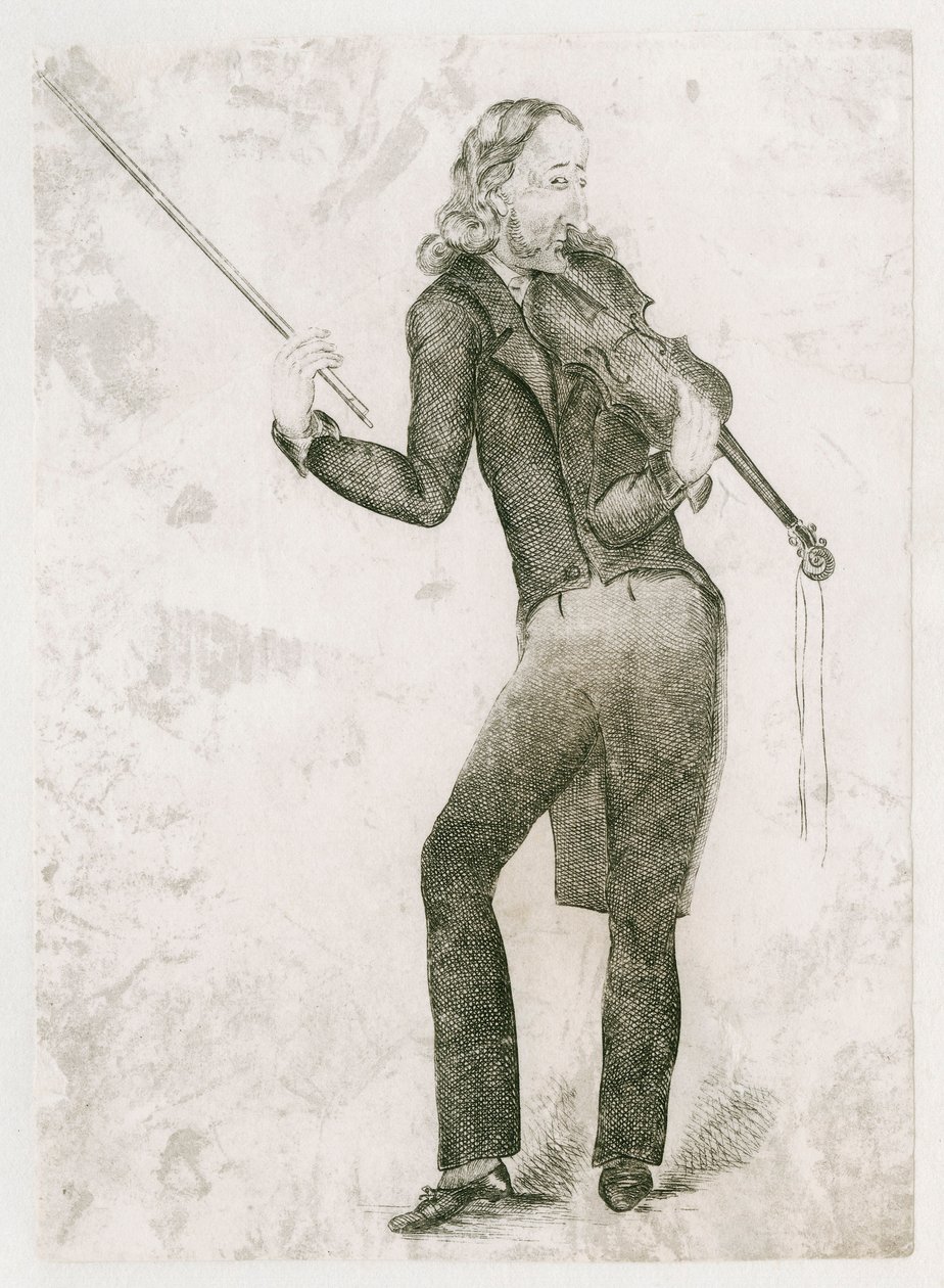 Niccolo Paganini - karikatur av Unbekannt