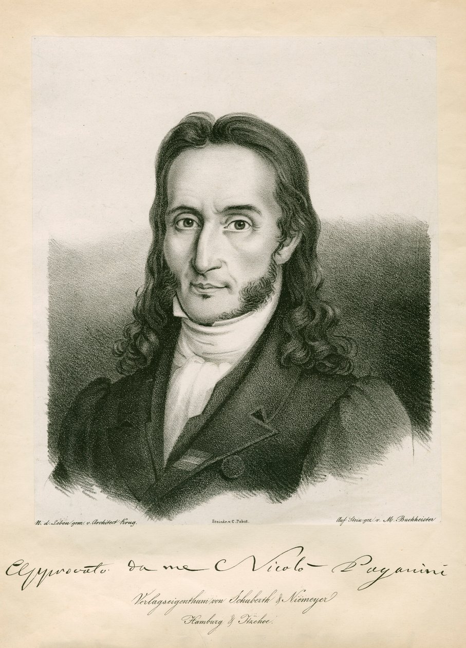 Niccolo Paganini - portrett av Unbekannt