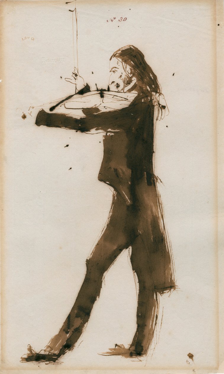 Niccolo Paganini - portrett av Unbekannt