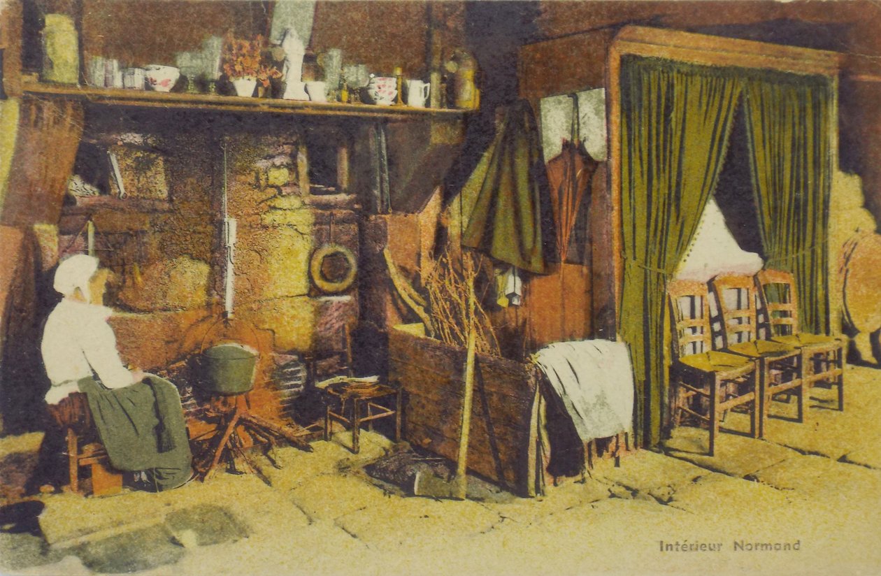 Norman interiør, tidlig på 1900-tallet (postkort) av Unbekannter Künstler