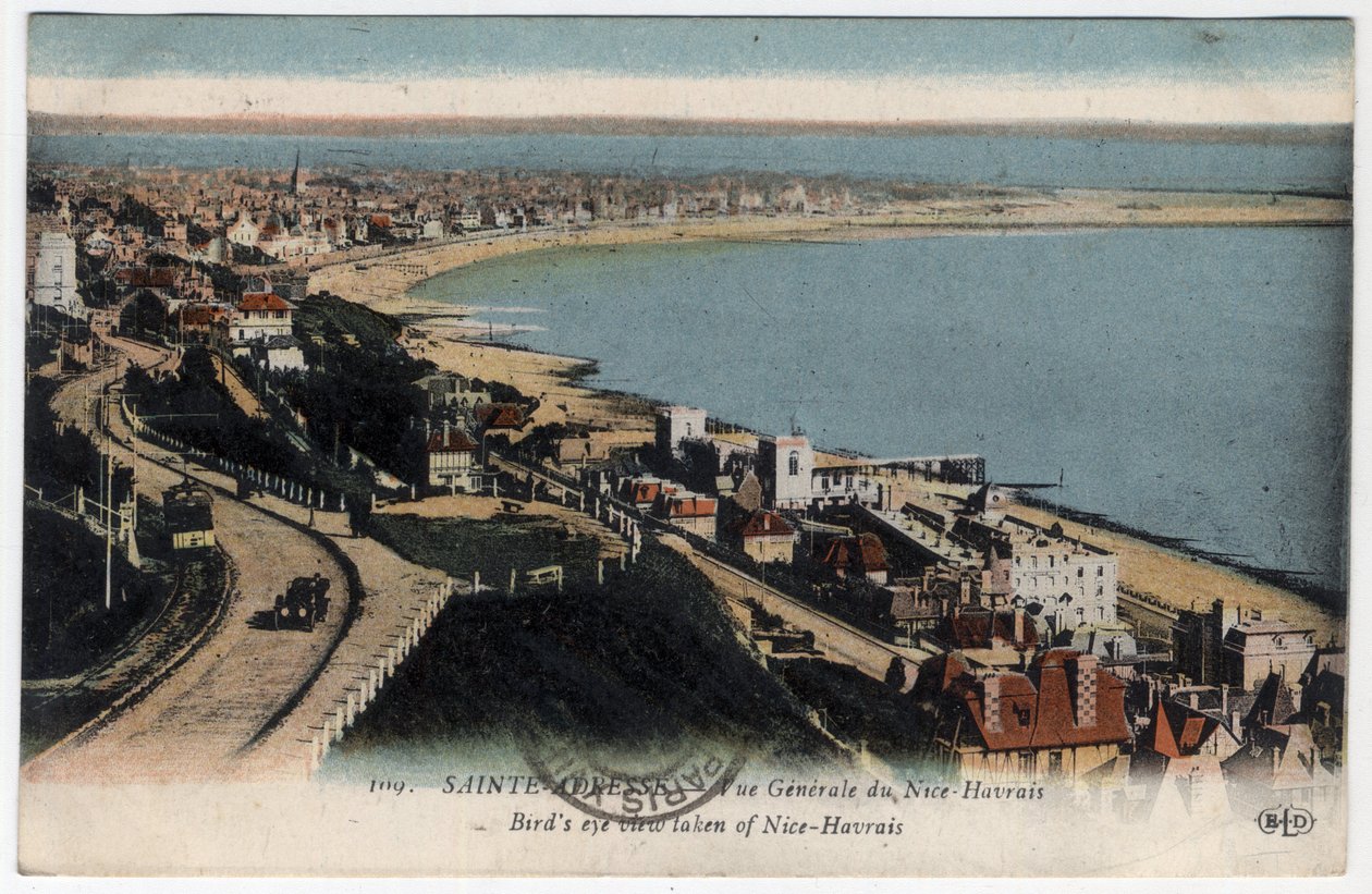 Normandie, Seine Maritime (76), Sainte-Adresse (Sainte Adresse): generell utsikt over feriestedet Nice Havrais (Nice-Havrais) - Postkort datert 1931 av William M. Timlin