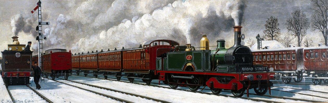 North London Railway-tog forlater Richmond til London av Unbekannter Künstler