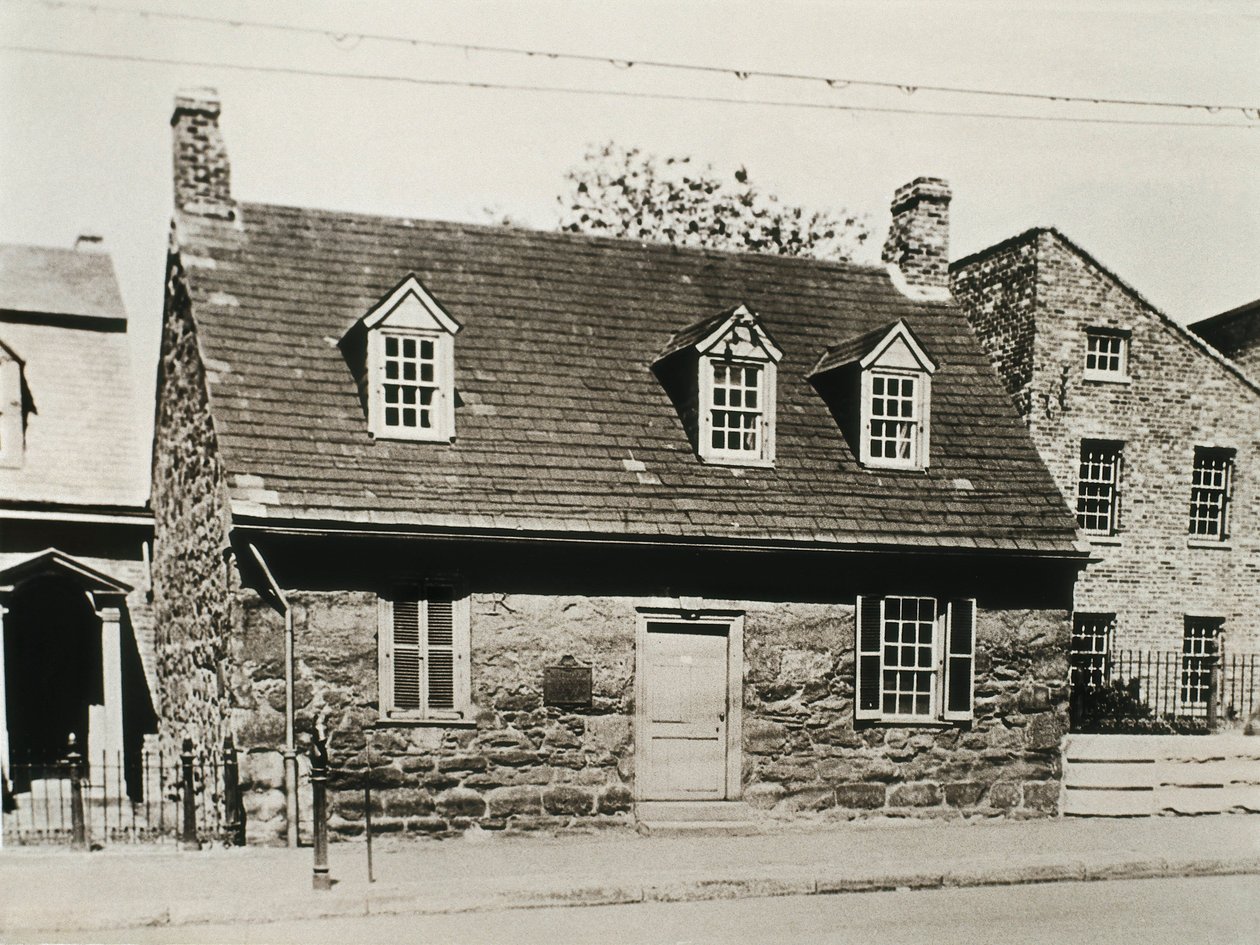 Old Stone House (1737) det eldste huset i Richmond (USA) forvandlet i dag til et museum dedikert til Edgar Allan POE (1809-1849), amerikansk forfatter av Unbekannt