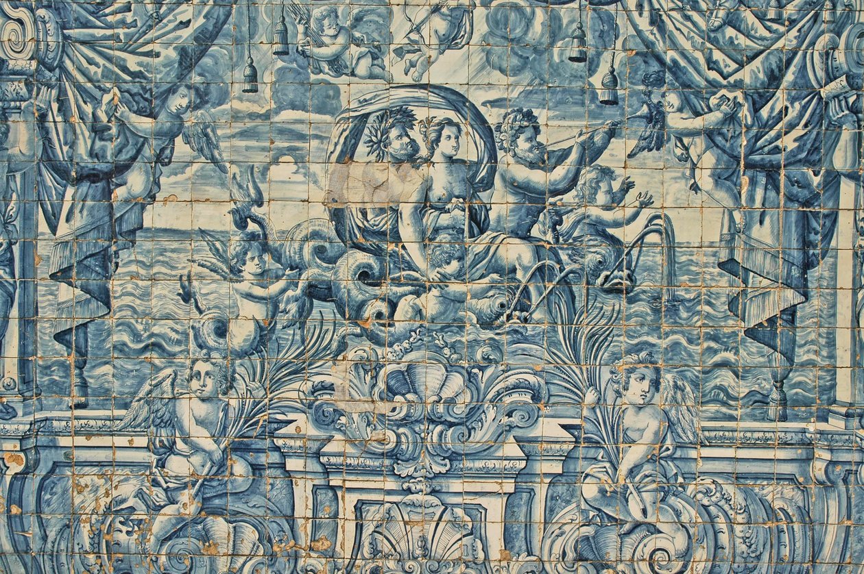 Porto, Se katolske katedral (opprinnelig 1100-tall), azulejos, håndmalte blå fliser av Unbekannter Künstler