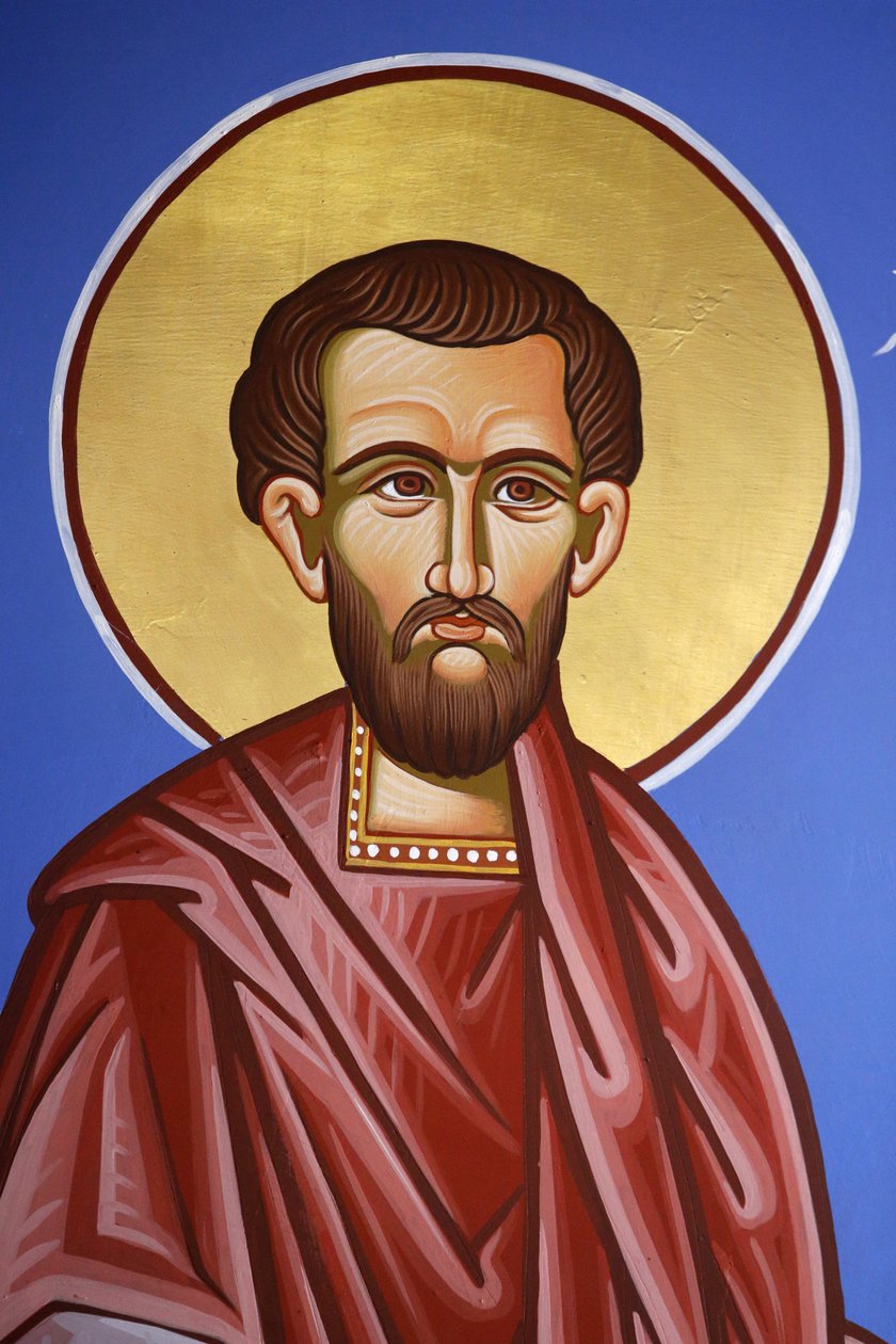 Ortodokse kirke i Pedoulas, Kypros. Saint Cosmas fresco, 20150510, Pedoulas, Kypros av Unbekannt