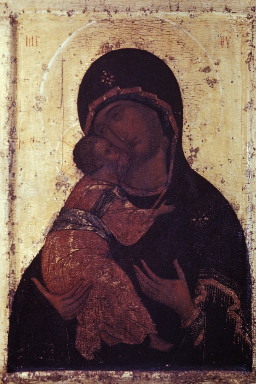 Vår Frue av Vladimirs ikon av Andrei Rublyov av Unbekannter Künstler