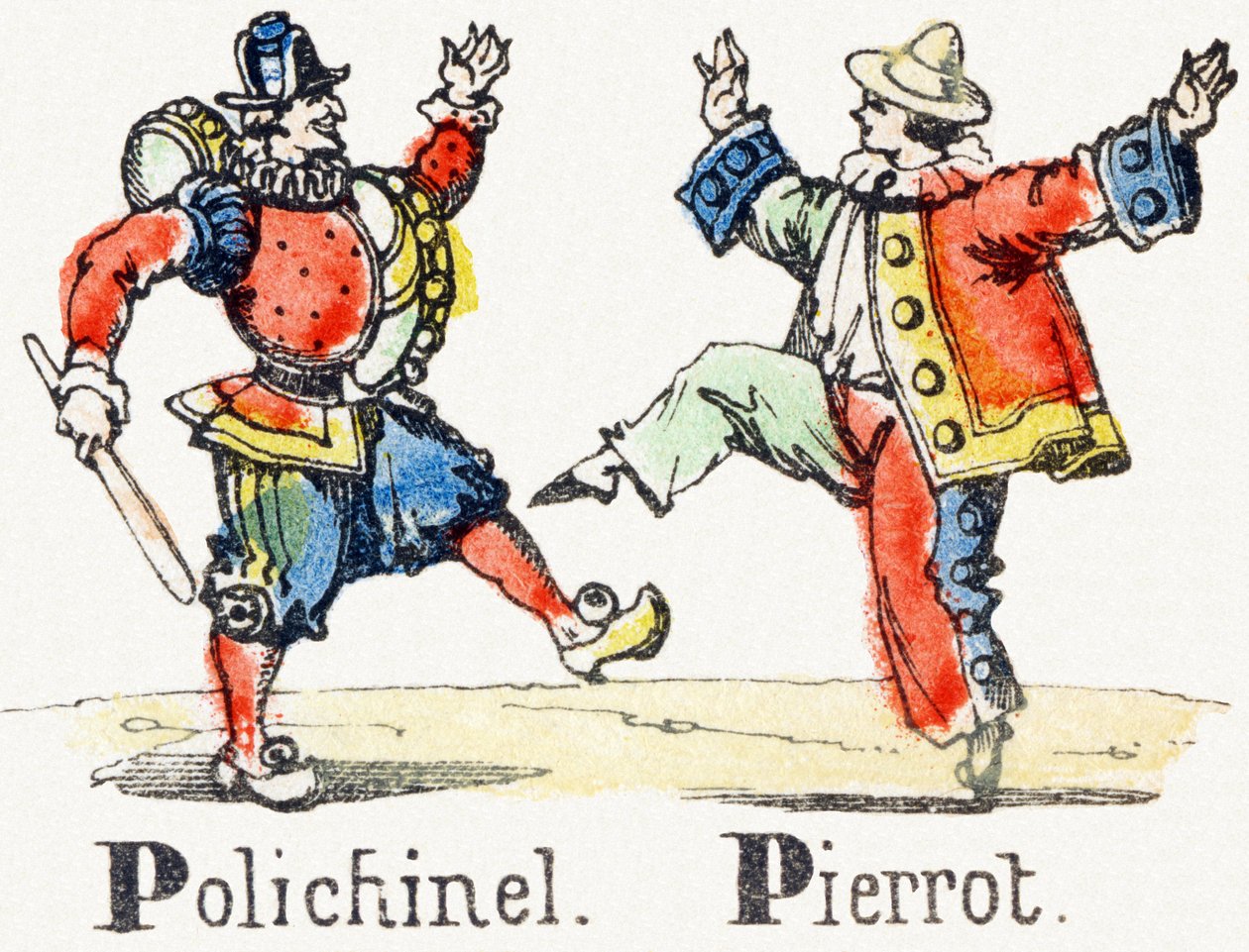 P - Polichinelle Pierrot - Child Entertainment Alphabet ca. 1890 (litografi) av Unbekannt