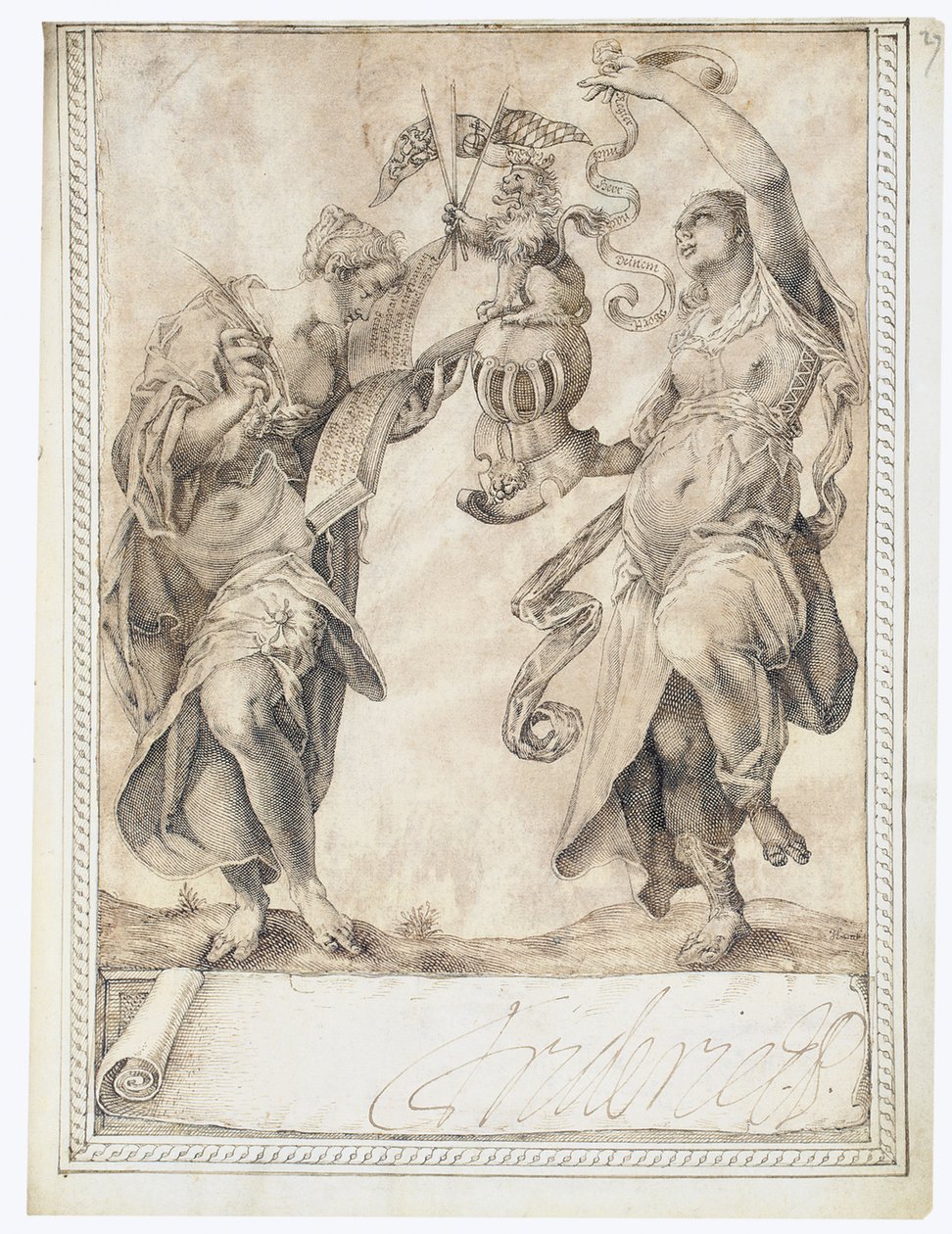 Side fra albumet Amicorum av Philipp Hainhofer, 1596-1633 av Unbekannt