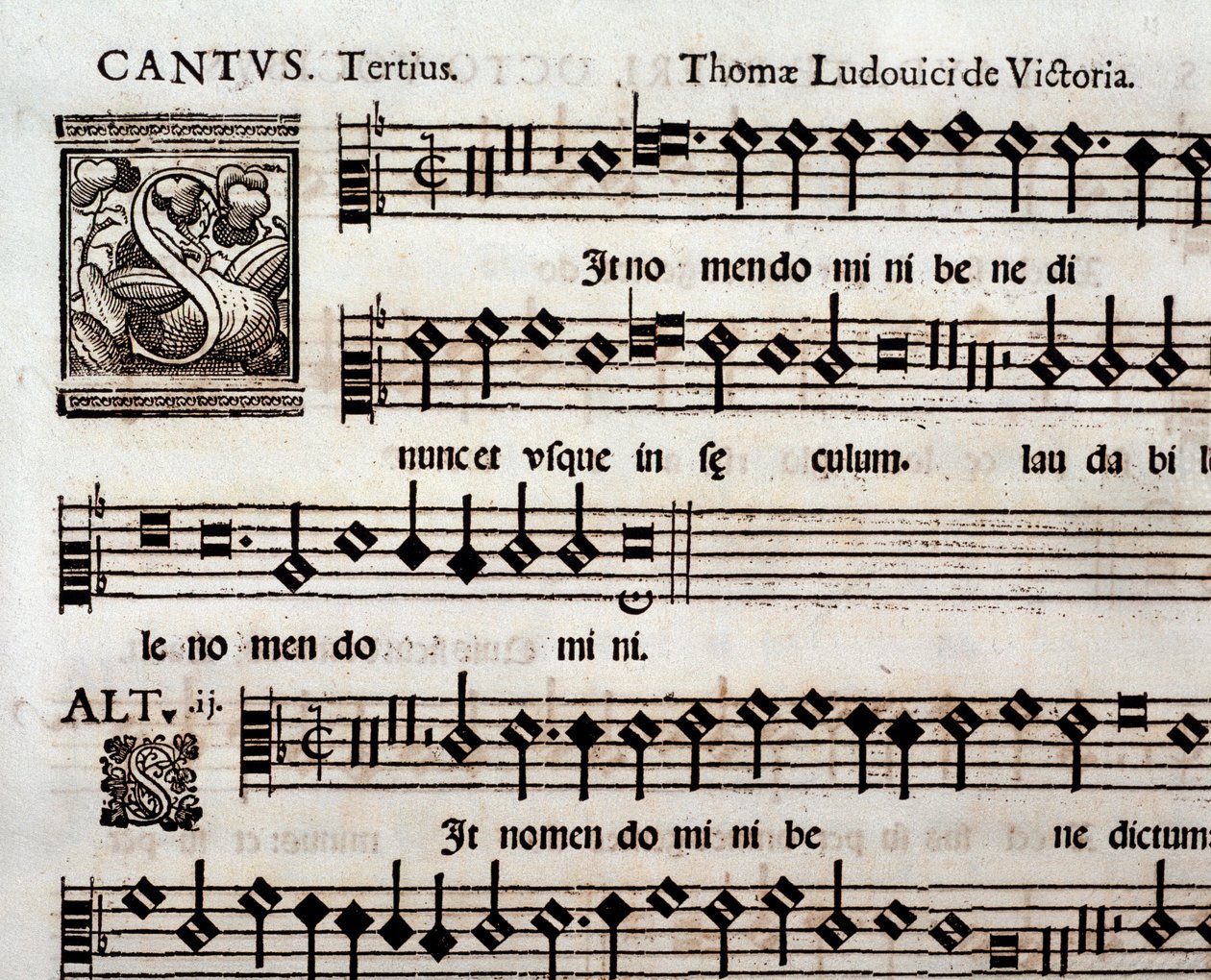 Side med musikalsk partitur av In the Name of the Lord av Thomas Louis de Victoria av Unbekannter Künstler
