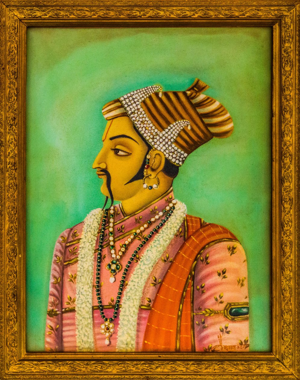 Malerier av Maharajas i City Palace, Jaisalmer, en eksotisk by i Thar-ørkenen, Jaisalmer, Rajasthan, India, Asia (bilde) av Unbekannter Künstler