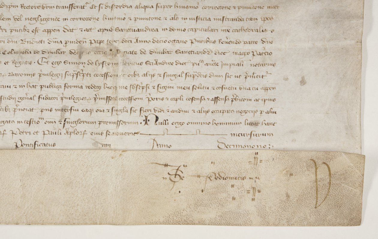 Papal Bull bekrefter charteret til biskop Henry Wardlaw, recto av Unbekannt