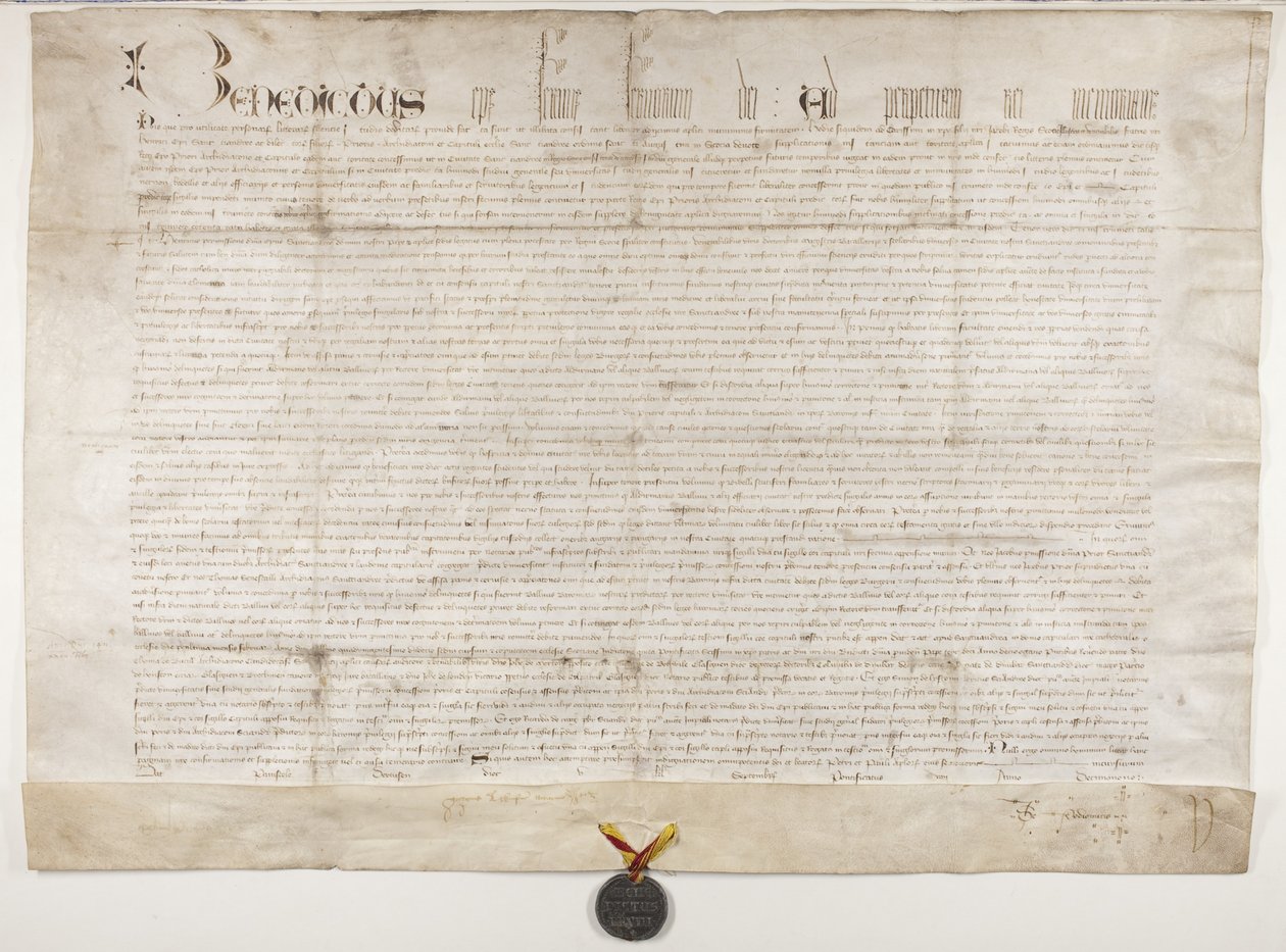 Papal Bull bekrefter charteret til biskop Henry Wardlaw, recto av Unbekannt
