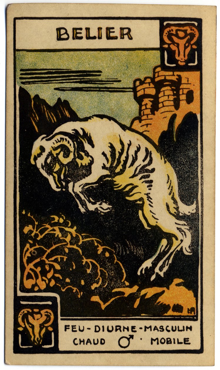 Paranormalt. Astrologi. Væren (væren). Astrologisk kort fra: Le Tarot Astrologique (Astrologisk Tarot), av Georges Muchery, Frankrike av Unbekannter Künstler