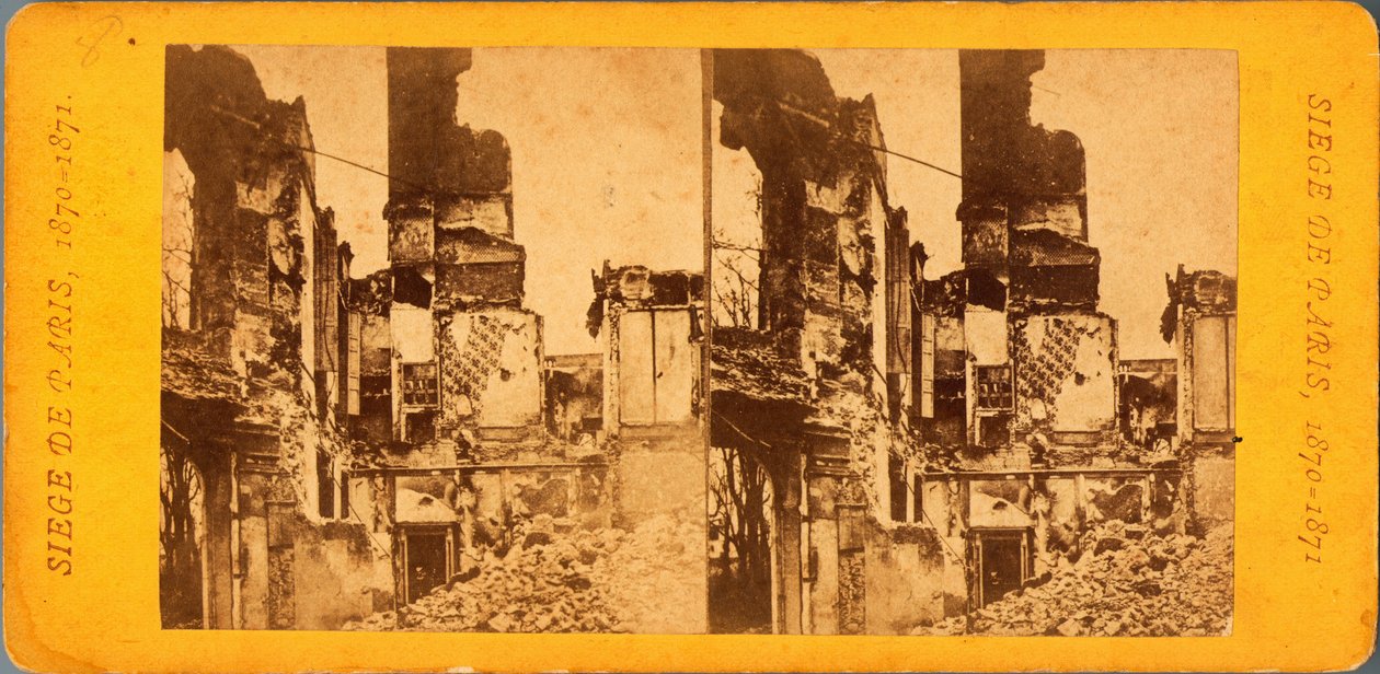 Paris Siege (1871): utsikt over byen under beleiringen av byen av prøysserne mellom 20/09/1870 og 28/01/1871. Fotografi av Q.V.. Trykk på papp Dim. 17x6,9 cm av Unbekannt