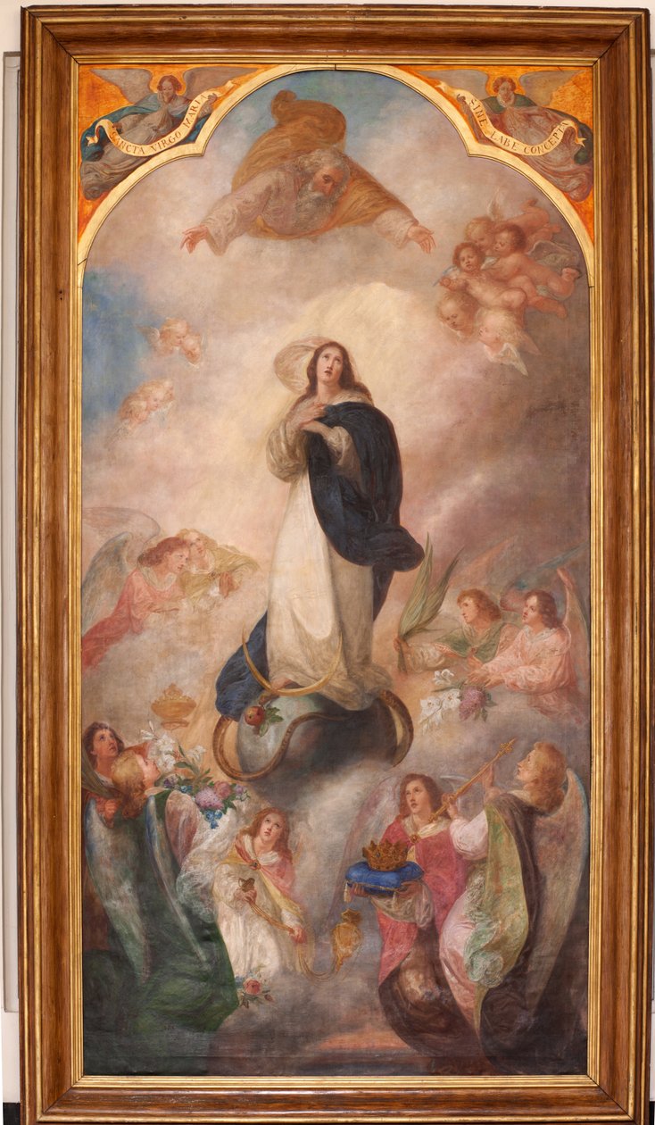 Sognekirke (L'Eglise Saint Julien). Interiør. Maleri. Ulastelig unnfangelse. av Unbekannter Künstler