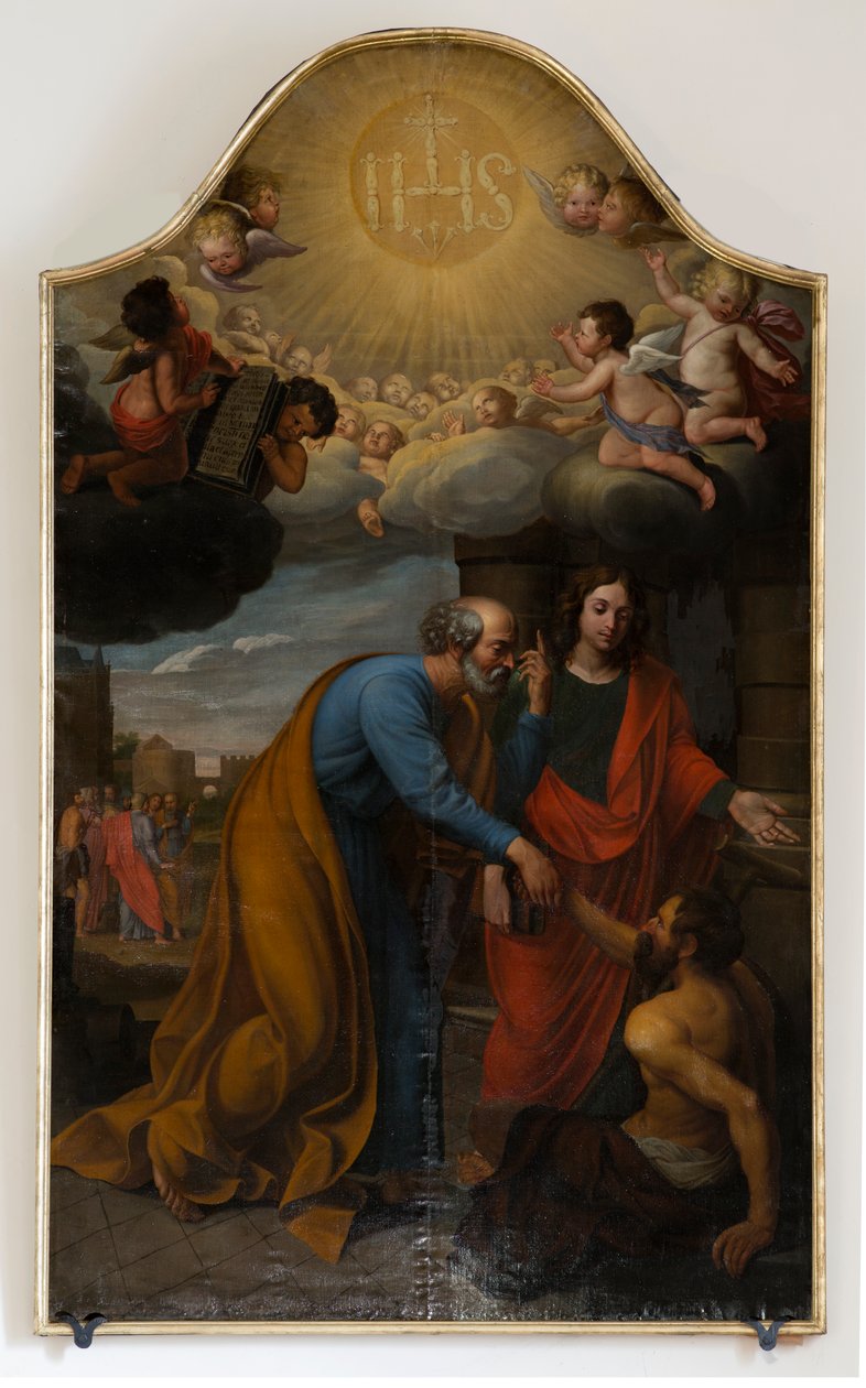 Sognekirke (Nederbrakel, Sint-Pieter-in-de-Banden sognekirke). Interiør. Maleri. av Unbekannter Künstler
