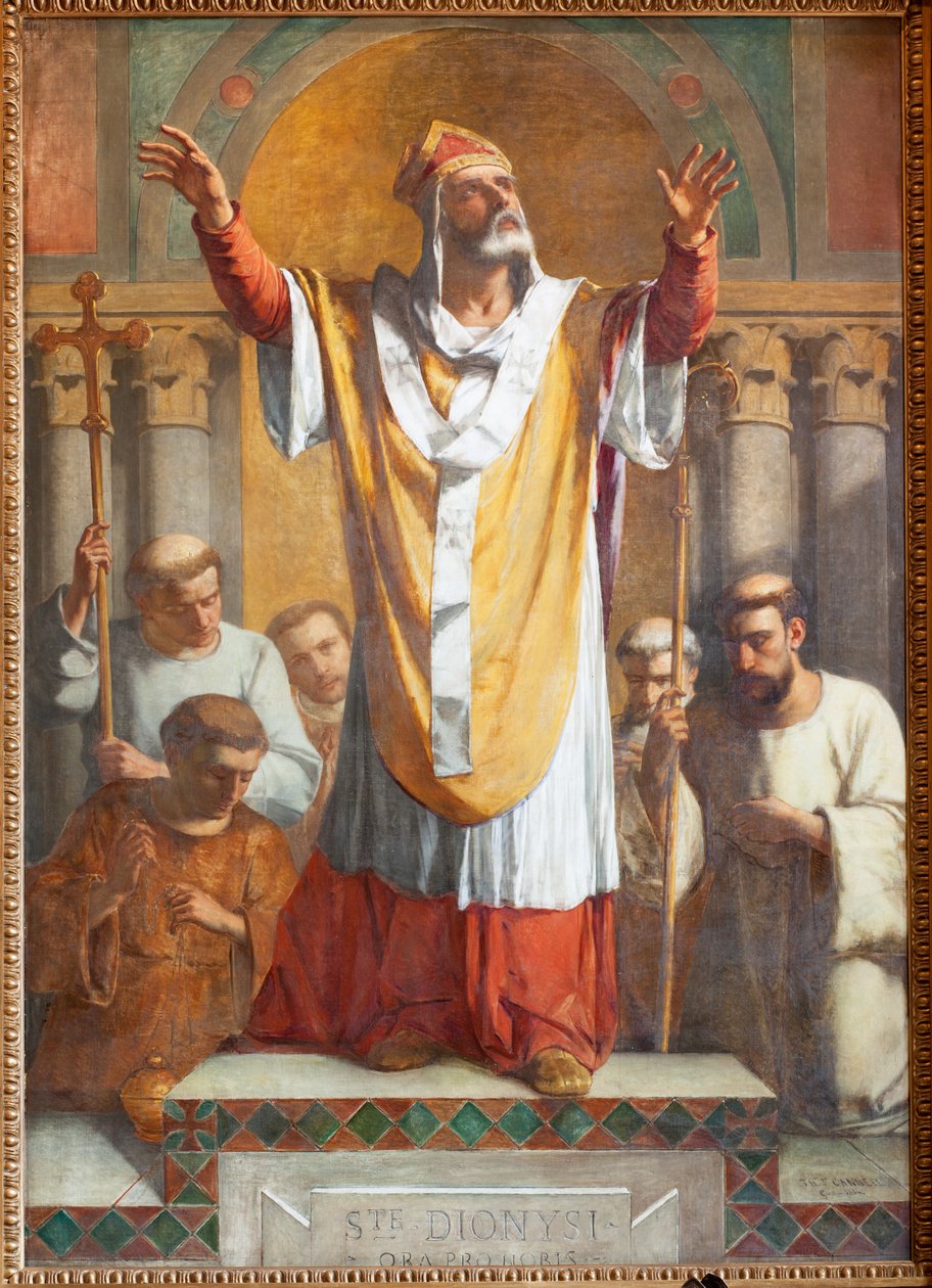 Sognekirke (Parochiale kerk Sint-Dionysius van Lede). Interiør. Sørgang. Alteret. Maleri. Saint Denis. Signert og datert 1854 ThEodore-Joseph Canneel. av Unbekannter Künstler