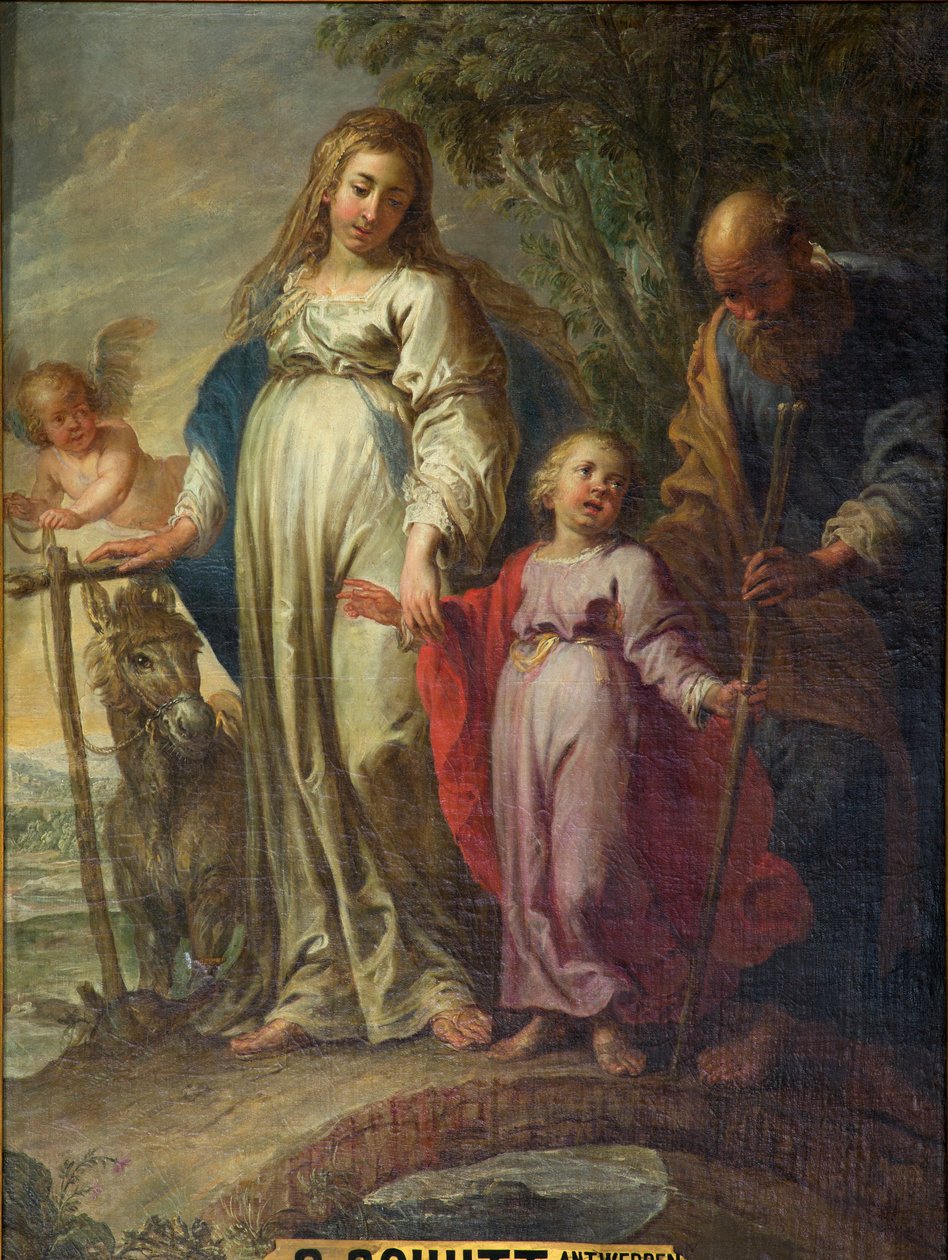 Sognekirke (Vår Frues sognekirke). Interiør. Epitafium. Det sentrale maleriet. "Den hellige familie". av Unbekannter Künstler