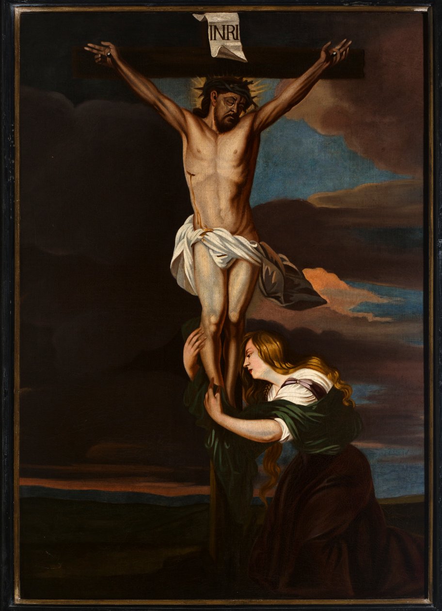 Sognekirke (Vår Frues sognekirke). Interiør. Maleri. Golgata. av Unbekannter Künstler