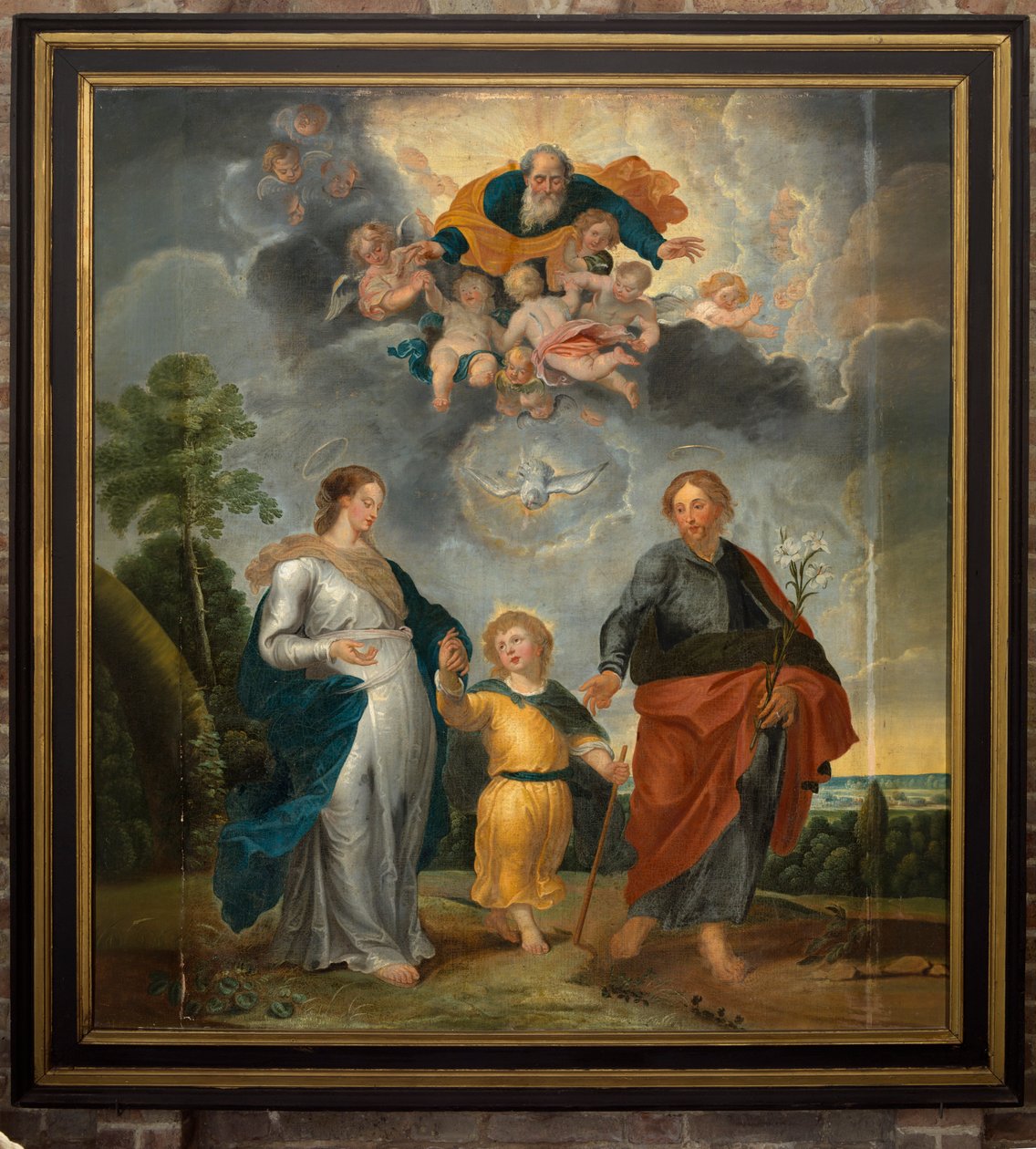 Sognekirke. Interiør. Maleri. Den hellige familie (?). av Unbekannter Künstler