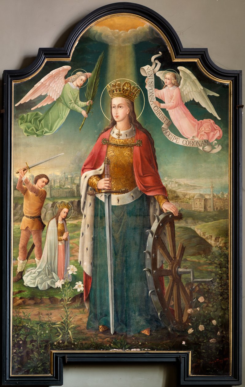 Sognekirke (Saint Martin's Parish Church). Maleri. Saint Catherine. Henry deTracy. av Unbekannter Künstler