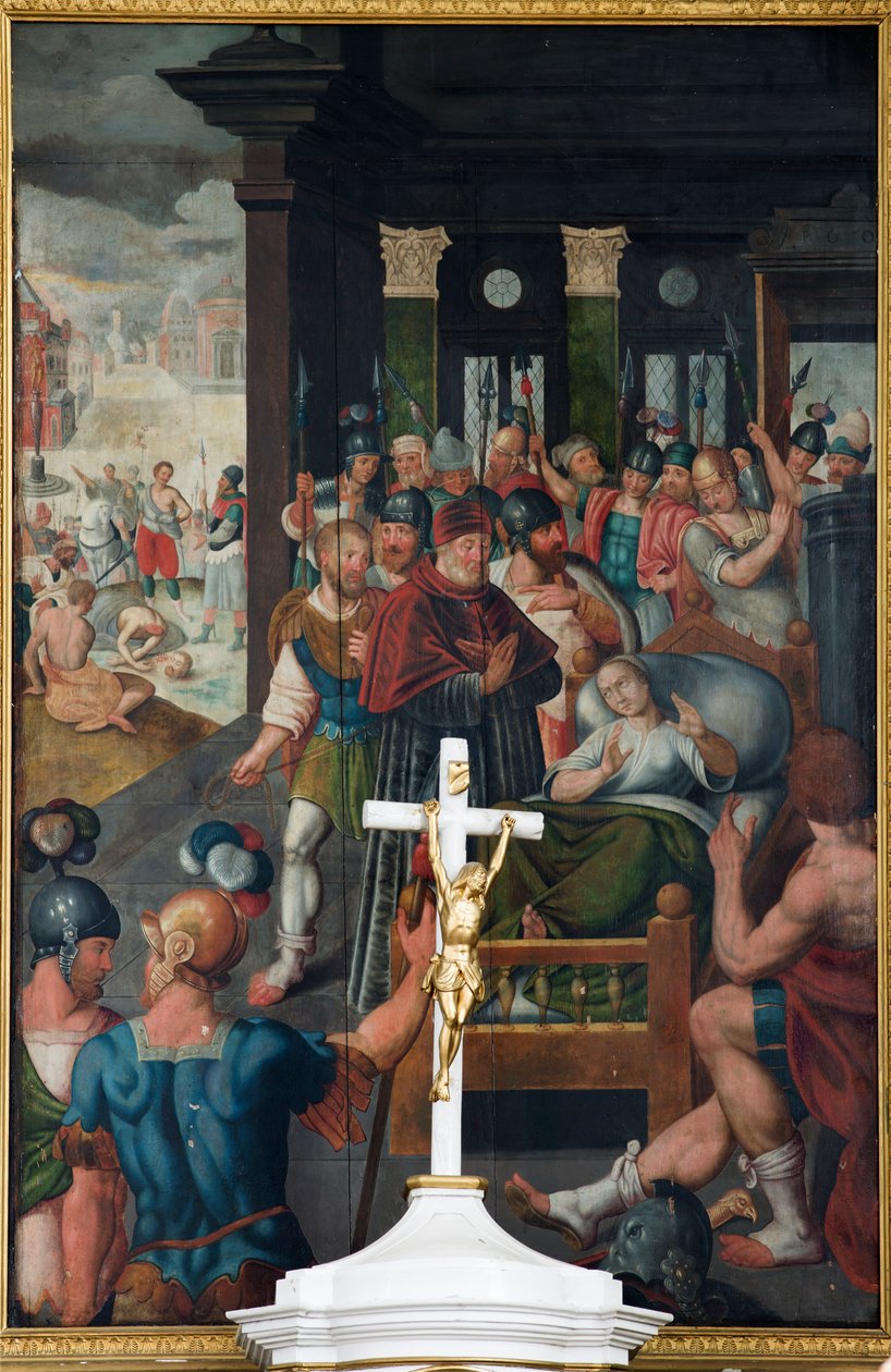 Sognekirke (Saint Michael, Cornelius og Ghislenus menighetskirke). Interiør. Maleri. av Unbekannter Künstler