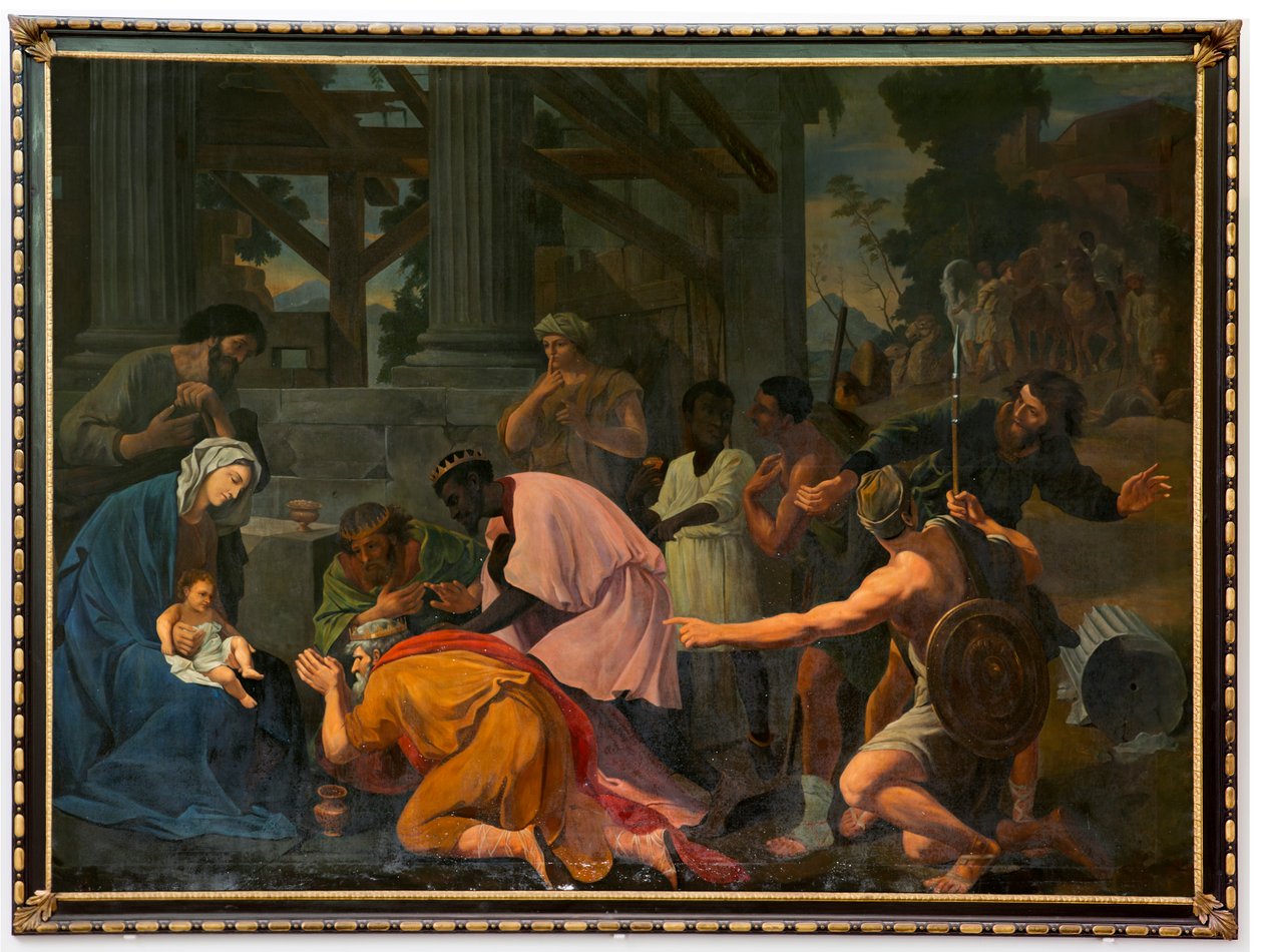 Sognekirke (Parochiekerk Sint-Salvator). Interiør. Maleri. Tilbedelse av magiene. av Unbekannter Künstler
