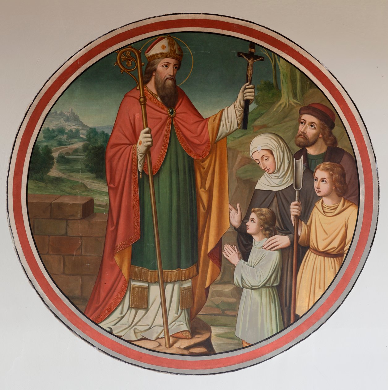Sognekirke (Sint-Denijs-Boekel, sognekirke Sint-Denijs). Southisle. Et veggmaleri. av Unbekannter Künstler