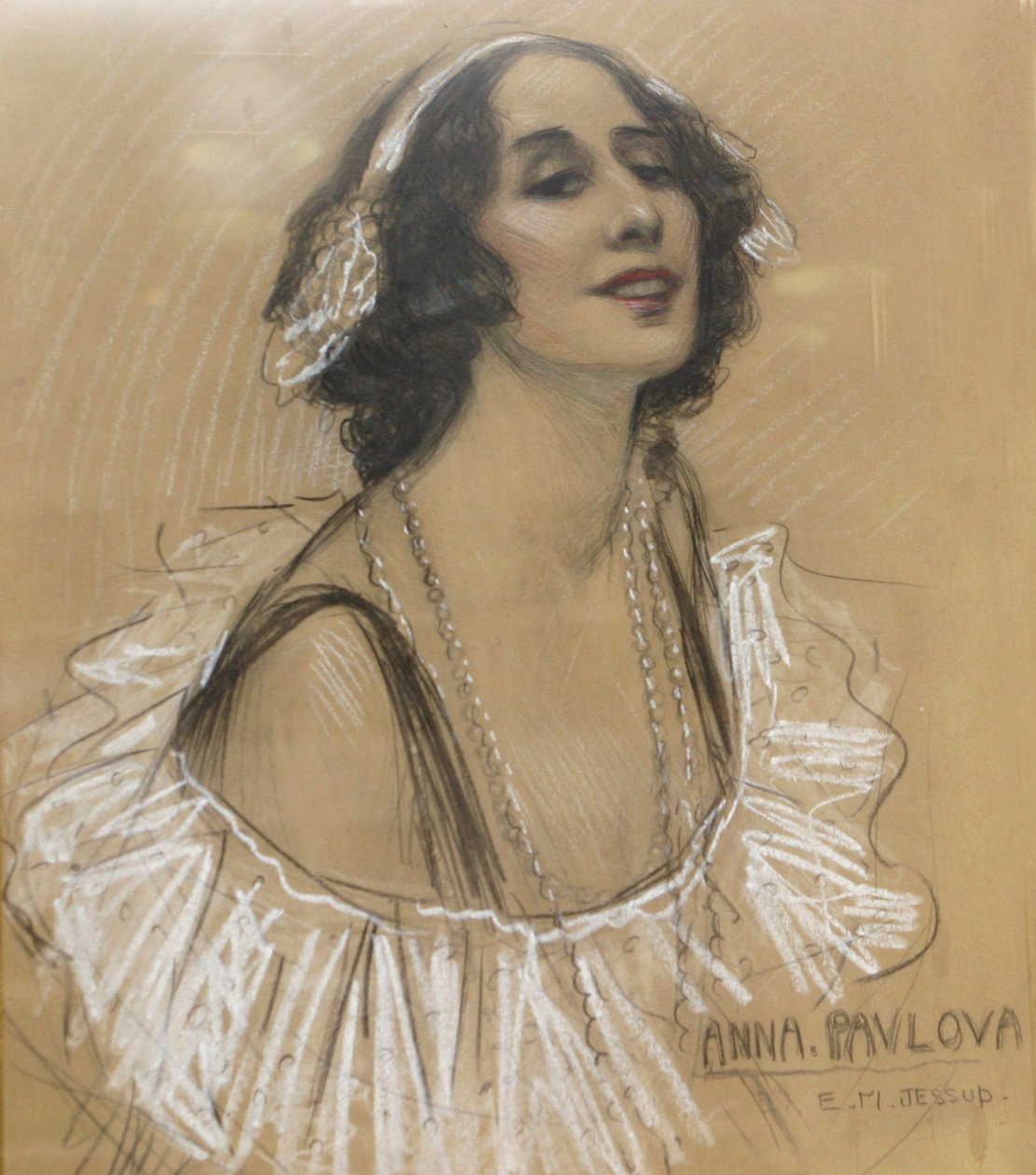 Pastelltegning av den russiske ballettdanseren Anna Pavlova ved London Jewish Cultural Centre, London, Storbritannia. av Unbekannt