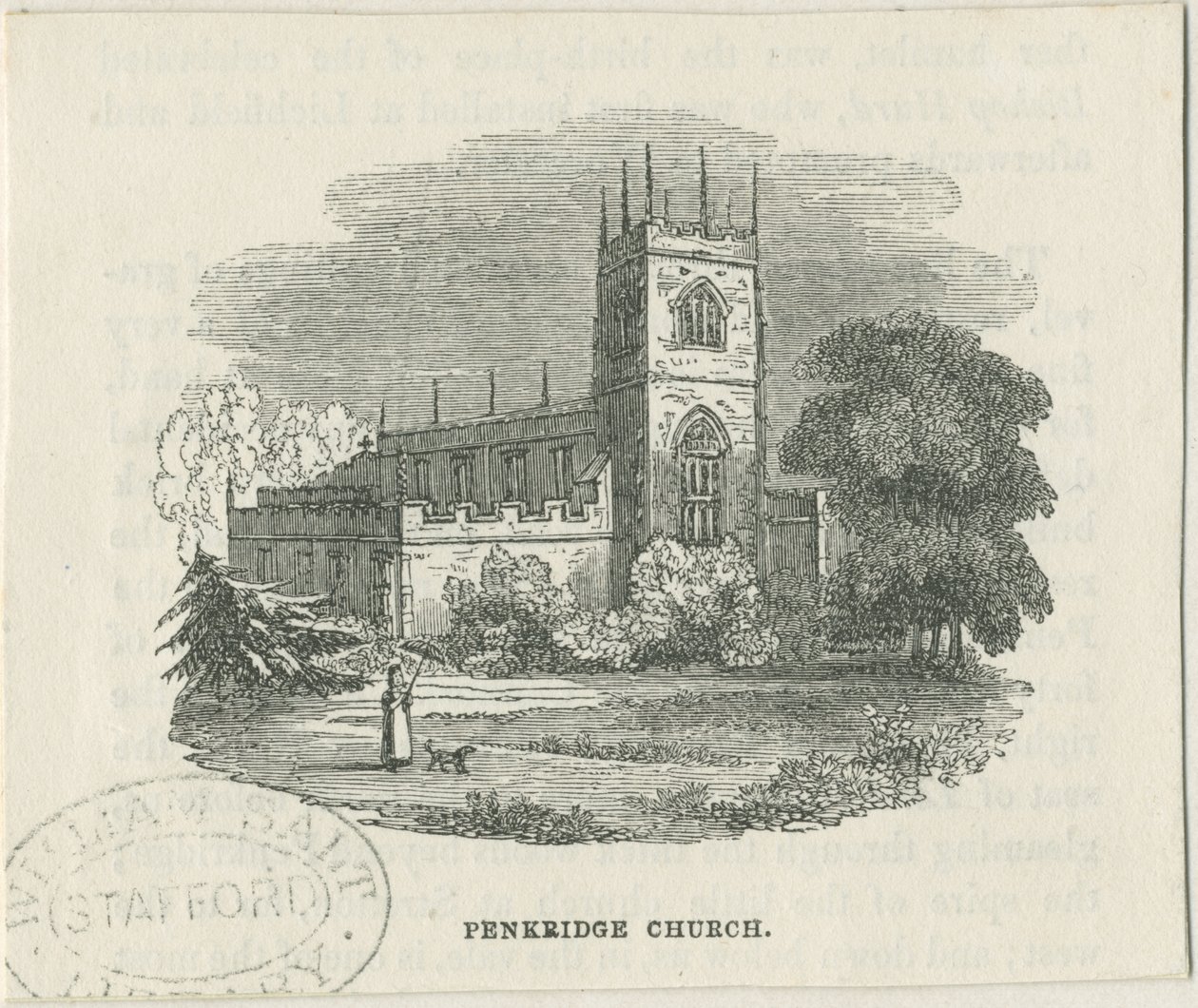Penkridge Church: tresnittsgravering, og [?1800-tallet] av Unbekannt