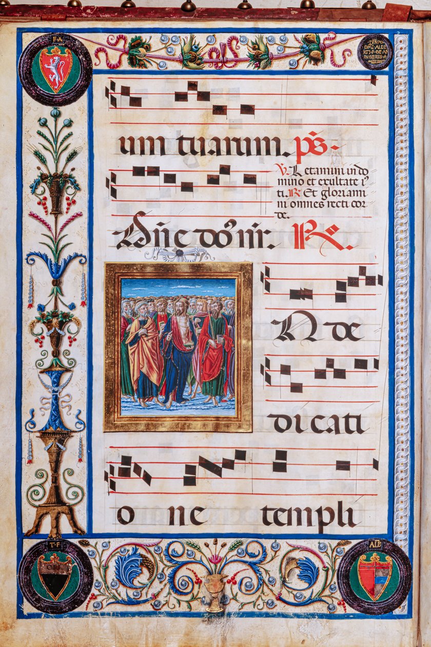 Piccolomini bibliotek: korbok, torsk. 26.R, ff. 29v med "Kristus og alle hellige", av Giovanni di Taldo. av Unbekannter Künstler