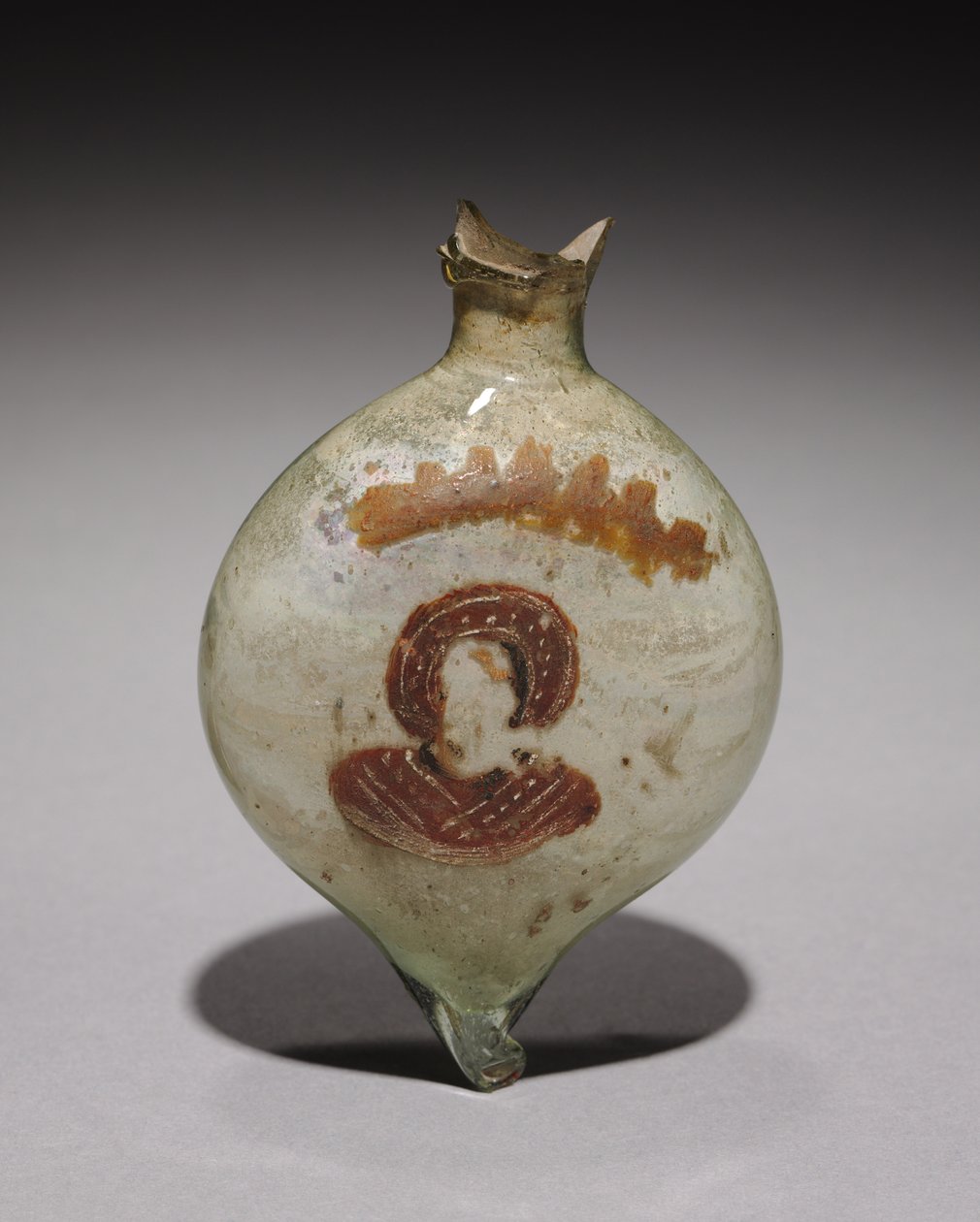 Pilegrimskolbe med nakkefigur, ca. 400-600 av Unbekannt