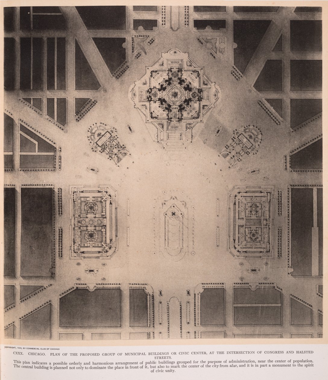 Plate CXXX fra Plan of Chicago av Unbekannt