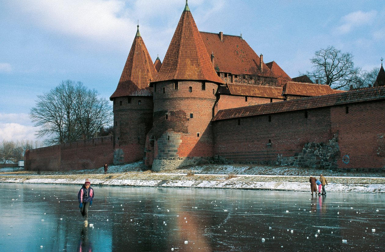 Polen, Pomorskie voivodeship, Malbork, Slott, gotisk festning bygget av Teutonisk orden av Benjamin Baud