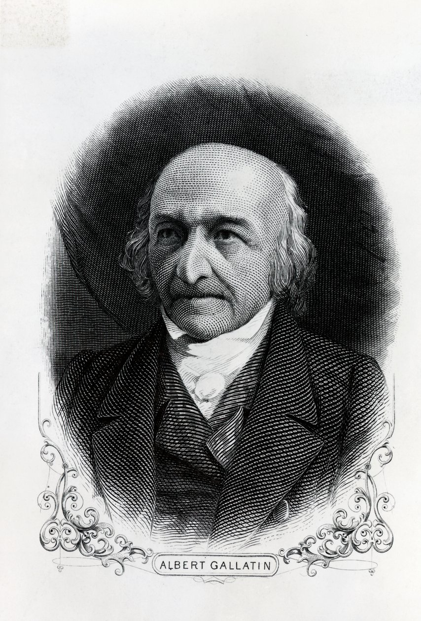 Portrett av Albert Gallatin (1761-1849) (gravering) av Unbekannt