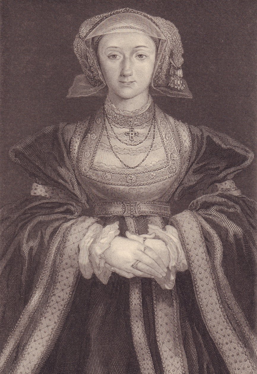 Portrett av Anne av Cleves (1515-1557), dronning av England, gravering av William M. Timlin