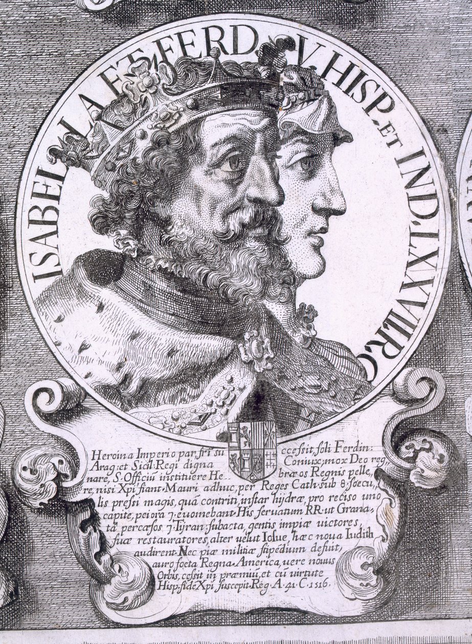 Portrett av Isabella I og Ferdinand V av Castilla (litho) av Unbekannt