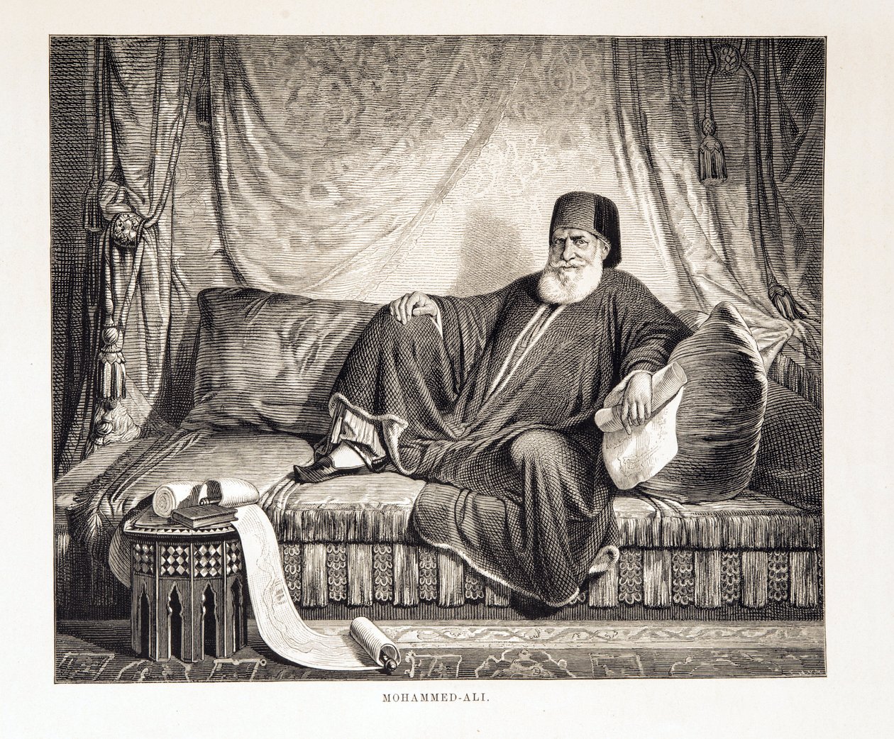 Portrett av Mehemet Ali (1769-1849) visekonge av Egypt Illustrasjon fra Atlas of Egypt av Unknown