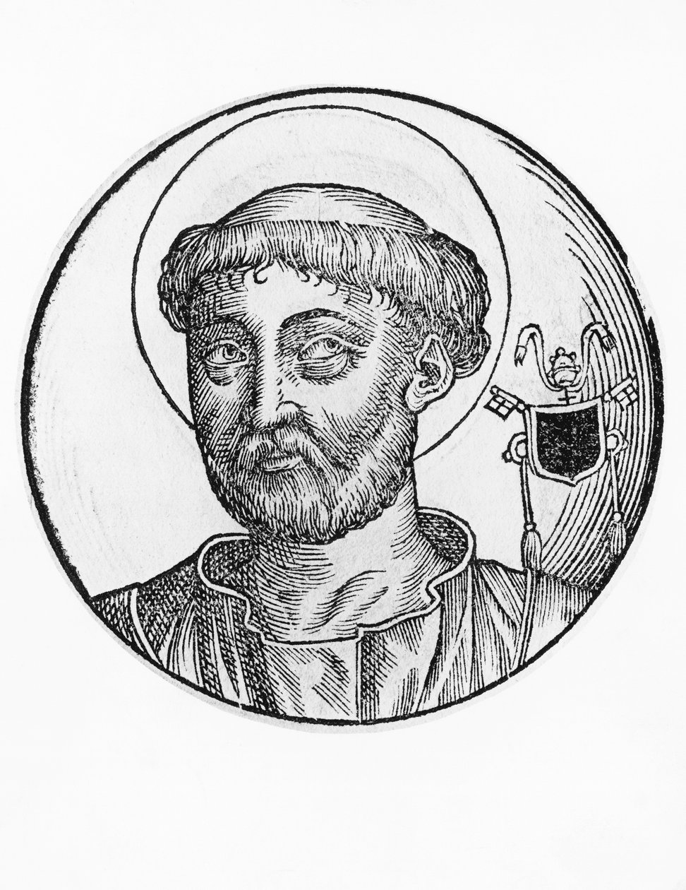 Portrett av Saint Lucius I (død 254), 22. pave av den katolske kirke fra 253, gravering av William M. Timlin