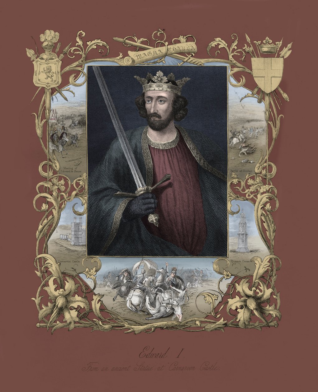 Portrett av kongen av England Edward I (trykk) av Unbekannter Künstler