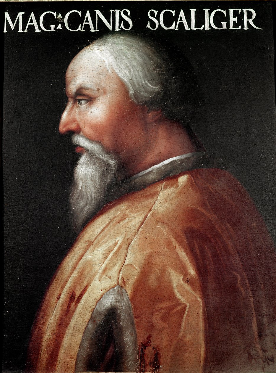 Portrett av Herren av Verona Can Francesco della Scala kalt Cangrande I (1291-1329) Anonymt maleri. Uffizi Gallery (kontorer), Jovian Collection av Unbekannter Künstler