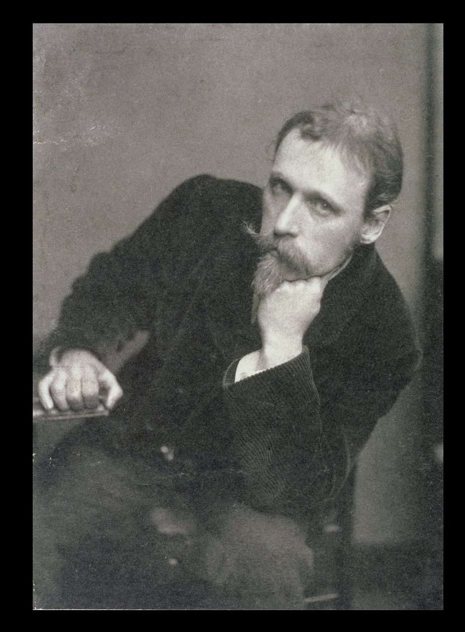 Portrettfotografi av Walter Crane (1845-1915) av Frederick Hollyer (1837-1933) 1886 (s/hvitt-foto) av Unbekannt