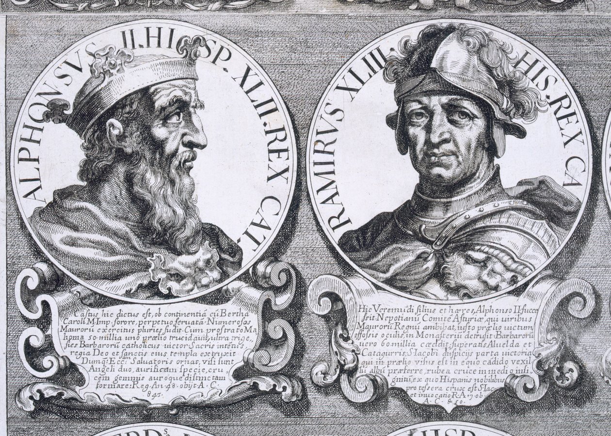Portretter av Alfonso II og Ramiro I (litho) av Unbekannt