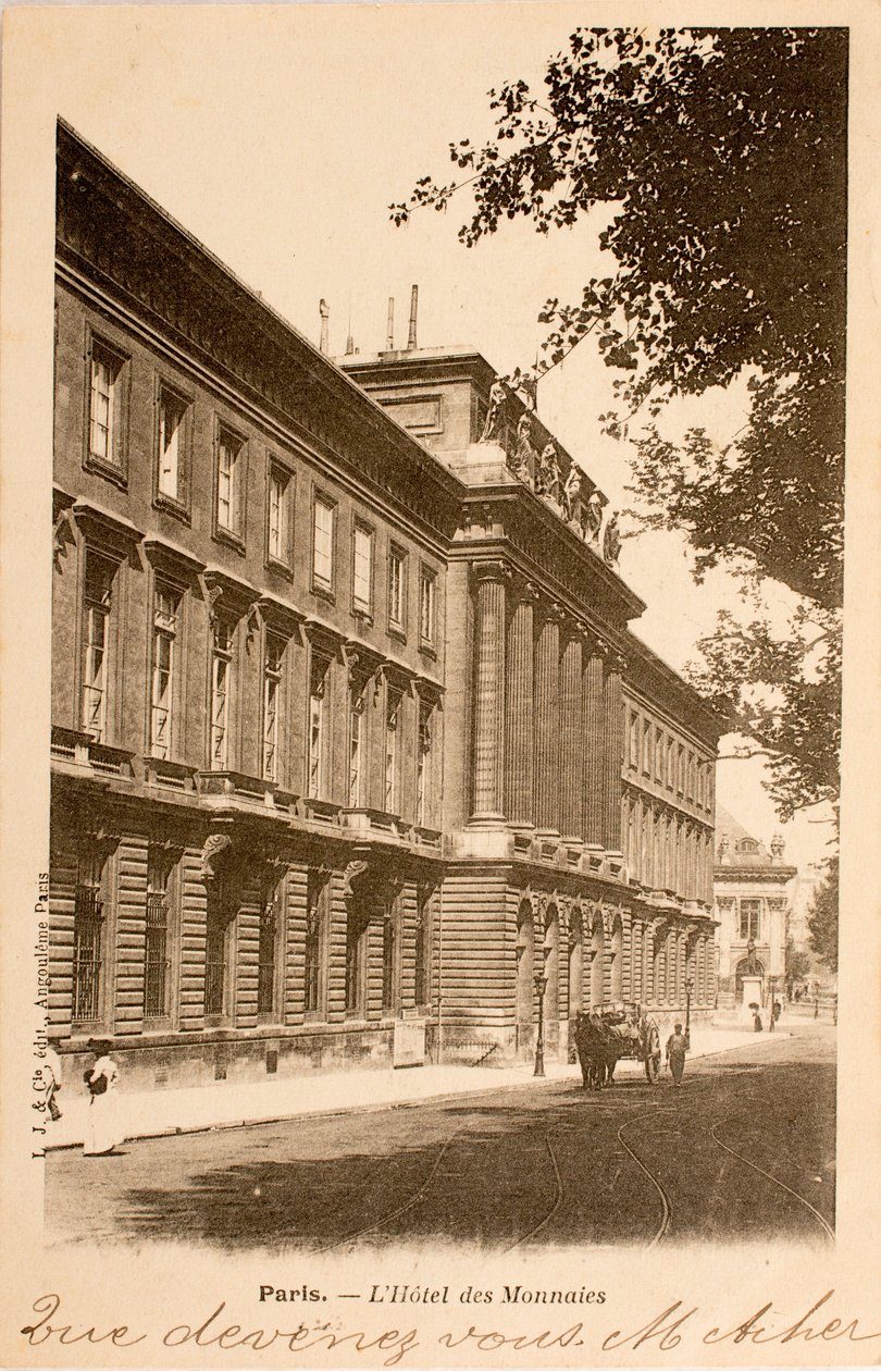 Postkort/Hotel des Monnins/Paris/Seine/Ile de France/Frankrike av William M. Timlin