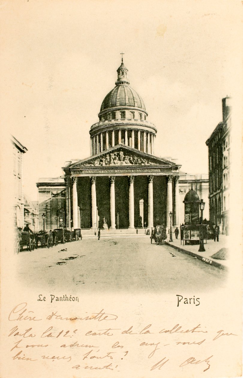 Postkort/Pantheon/Paris/Seine/Ile de France/Frankrike av William M. Timlin