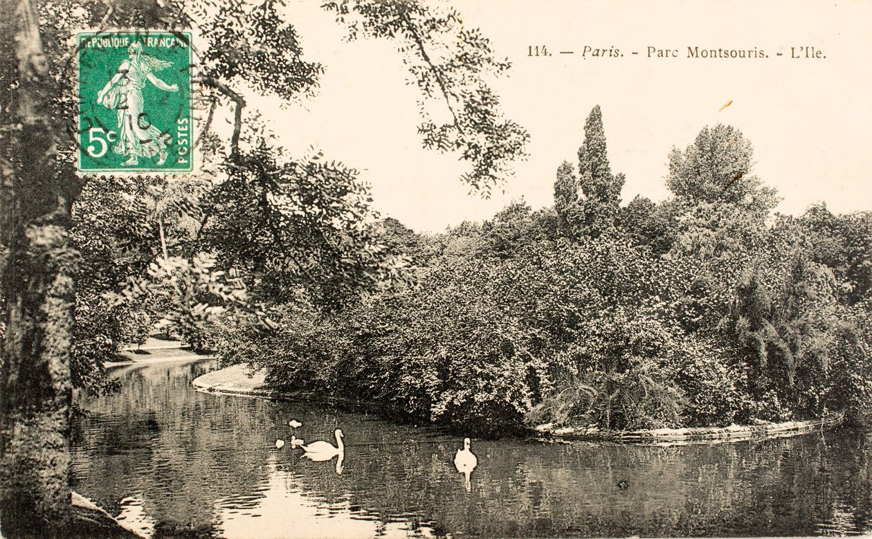 Postkort/Parc Montsouris/Paris/Seine/Ile de France/Frankrike av William M. Timlin