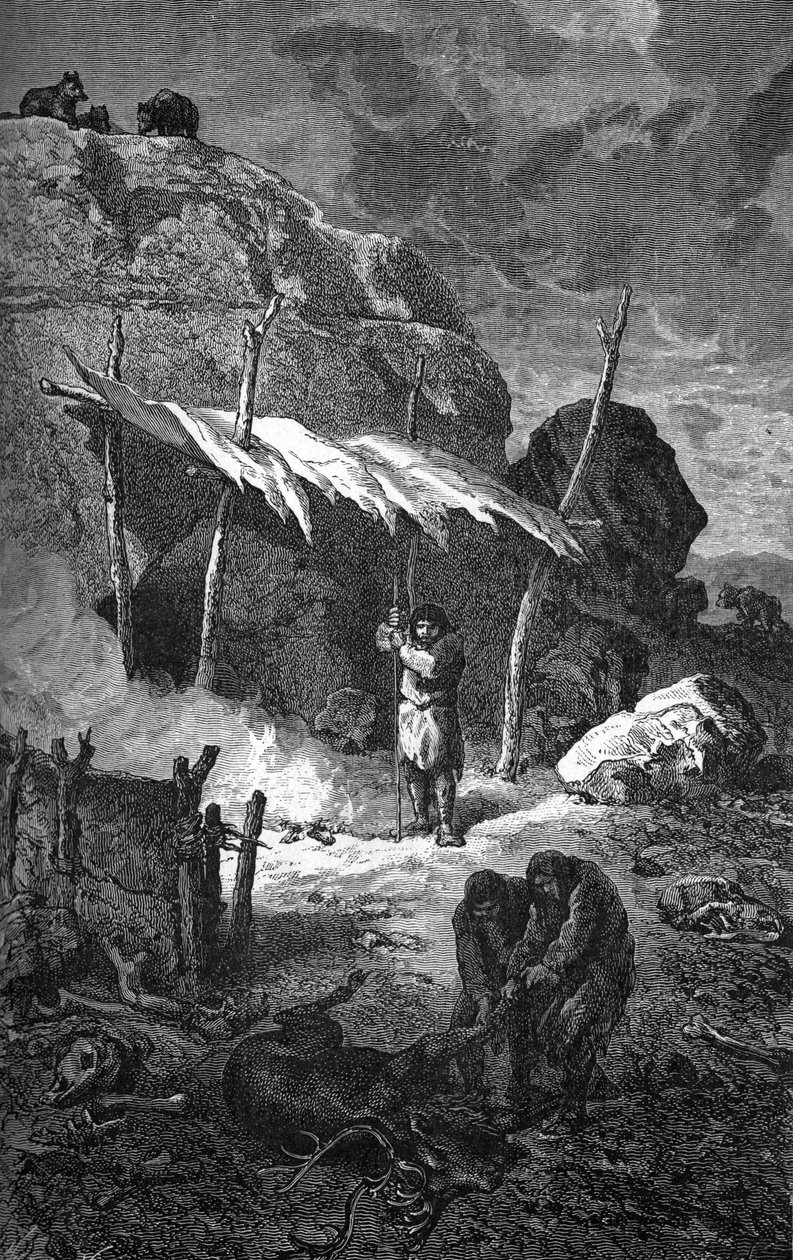 Forhistorie: menneskelig habitat av Unbekannter Künstler