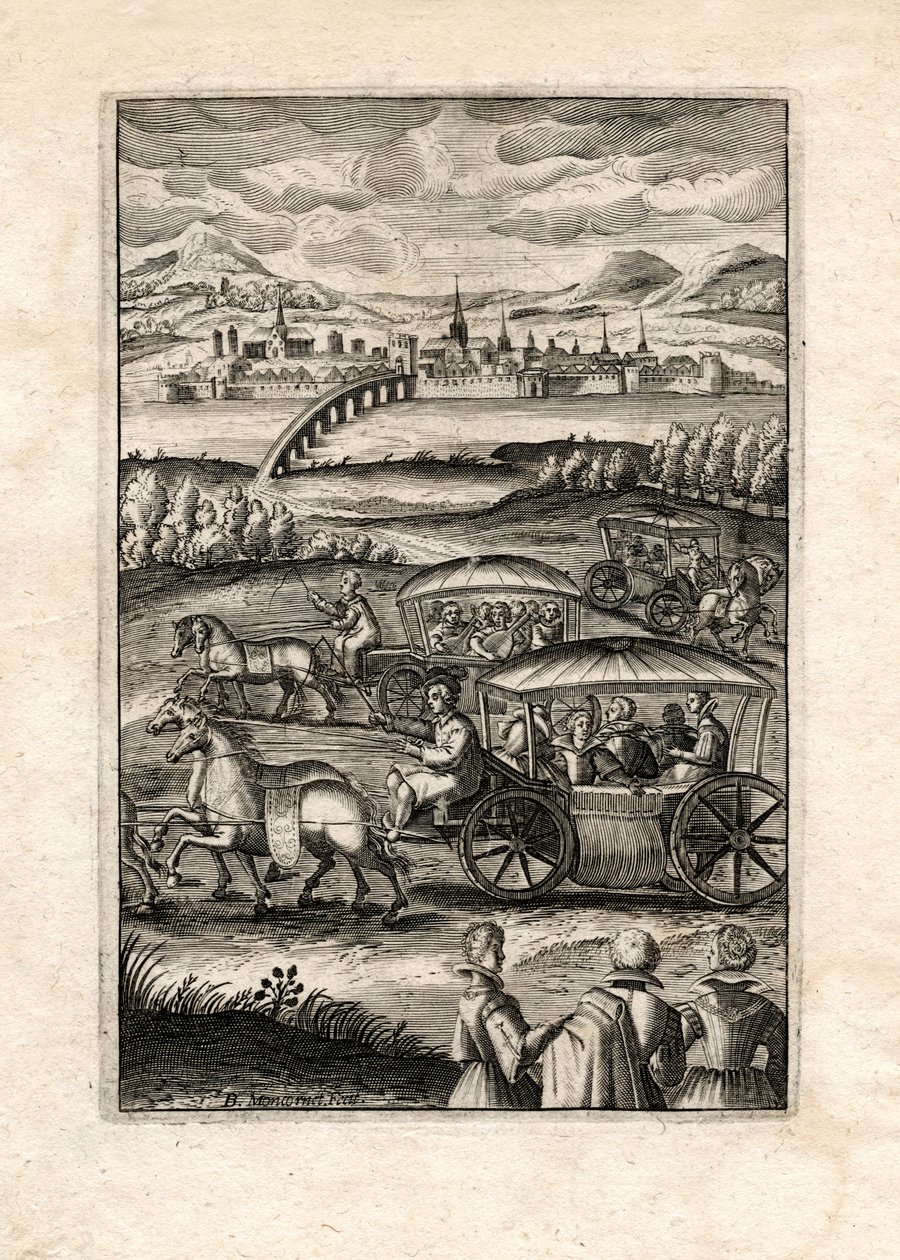 Prosesjon med lutenister, Paris, ca. 1650 (gravering) av Unbekannter Künstler