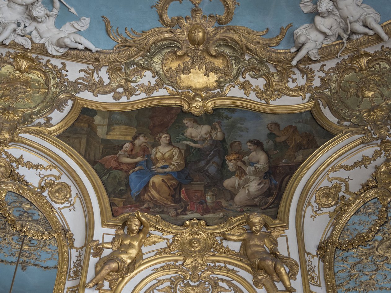 Psyche viser sine tresors til søstrene sine. Maleri av Charles Joseph Natoire (1700-1777) av Unbekannt